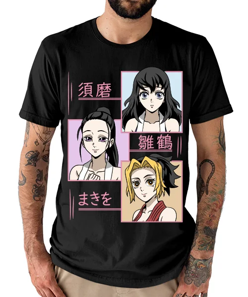 Camiseta unisex Kimetsu no Yaiba: Suma, Hinatsuru & Makio las esposas de Tengen Uzui