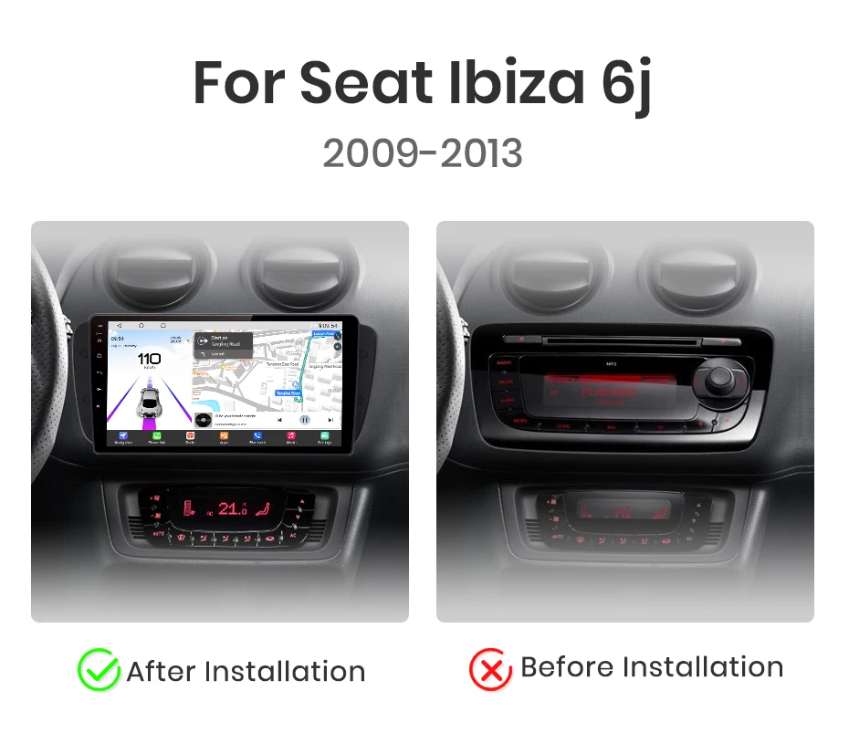 Junsun Qualcomm 8-Core 360 ° Panoramakamera Drahtloses CarPlay Android Auto Autoradio für Seat Ibiza 6j 2009-2013 GPS Multimedia – Detail 6