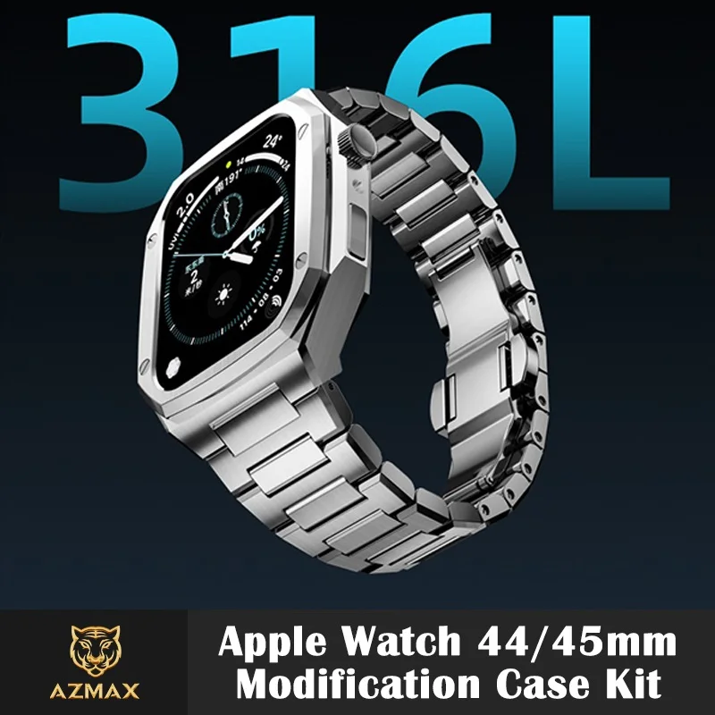 2023 Luxury Stainless Steel Watch Band New for Apple Watch Series 8/7/4/5/6/SE Smart Watch Case Strap