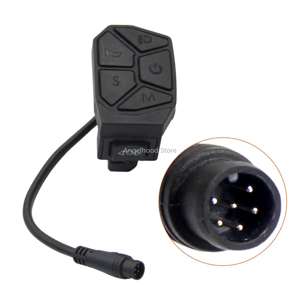 

Integrated Control Switch Button for E-Scooter 7 Function 6 Pin Waterproof Head Horn Headlight and Turn Signal Switch Parts