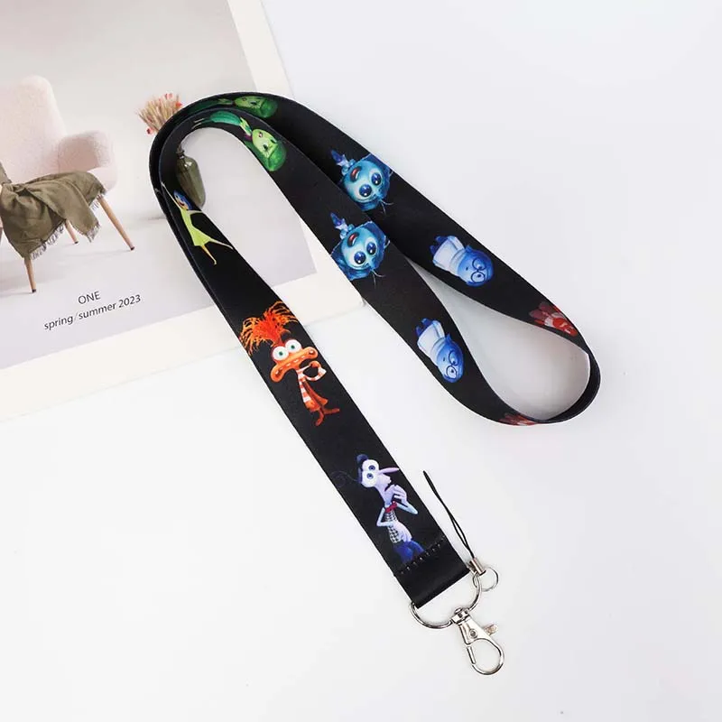 Disney Inside Out 2 Cartoon Movie Lanyards Neck Strap for ID Card Keyring Accessories Gifts Credential Holder for Christmas Gift