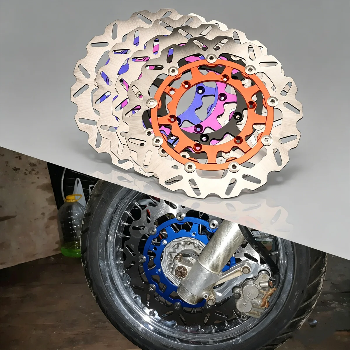 オートバイ260mm-320mmフロントブレーキディスクローターブレーキキャリパーアダプターブラケット-ハスクバーナfe-te-fc-tc-tx-fx用-ktm-xc-xcf-xcw用