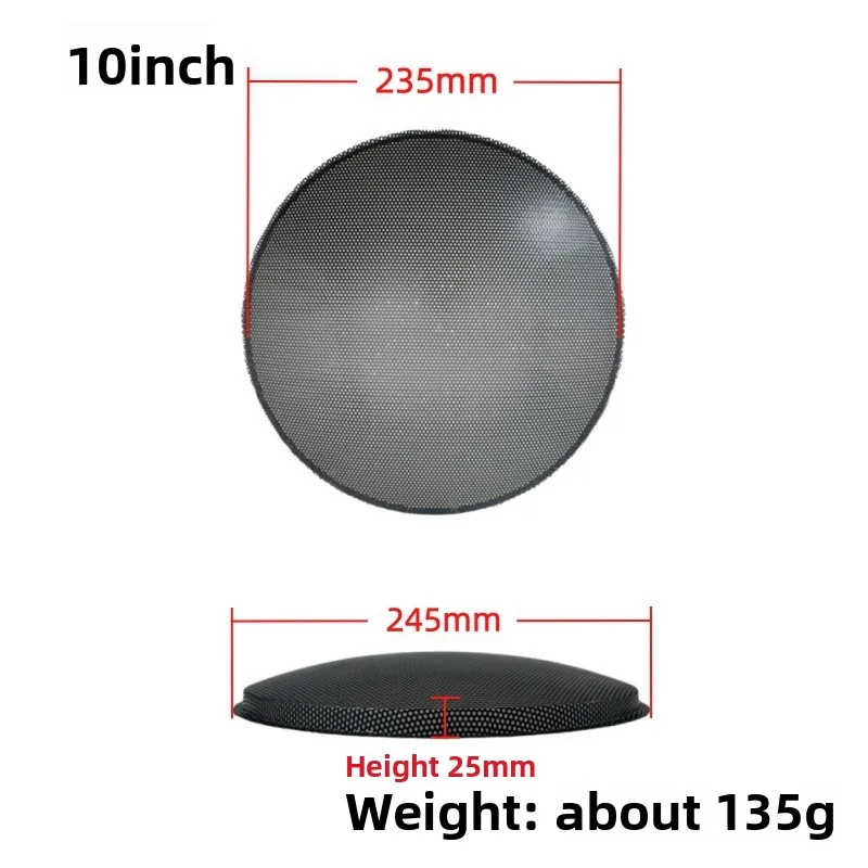 MW Audio, 2 stuks, zwarte luidsprekerroosters van ijzer, 1,5"-10", stofdichte beschermhoes voor audioapparatuur.