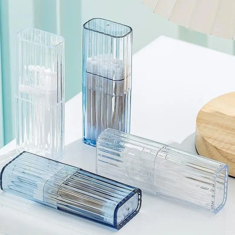 1pcsTravel portable transparent small item storage box, cotton swabs, band aids, toothpicks, sorting box, dust-proof storage box