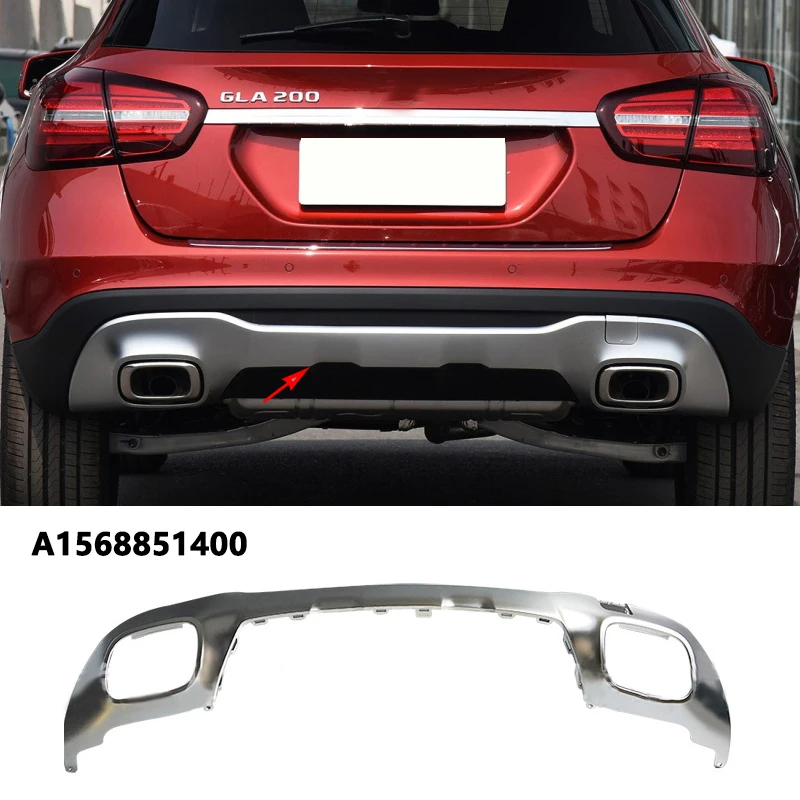 A1568851400 For Mercedes Benz GLA Class X156 W156 Rear Bumper Spoiler Diffuser Chrome Trim Chromium Styling Matte Pearl Nickel