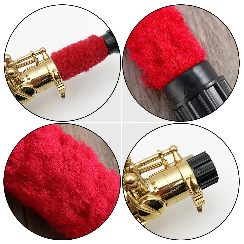 

1Pcs Sax Nylon Brush Durable Instrument Cleaner Maintenance Tool Red Effective Dust Removal Superior Moisture Control
