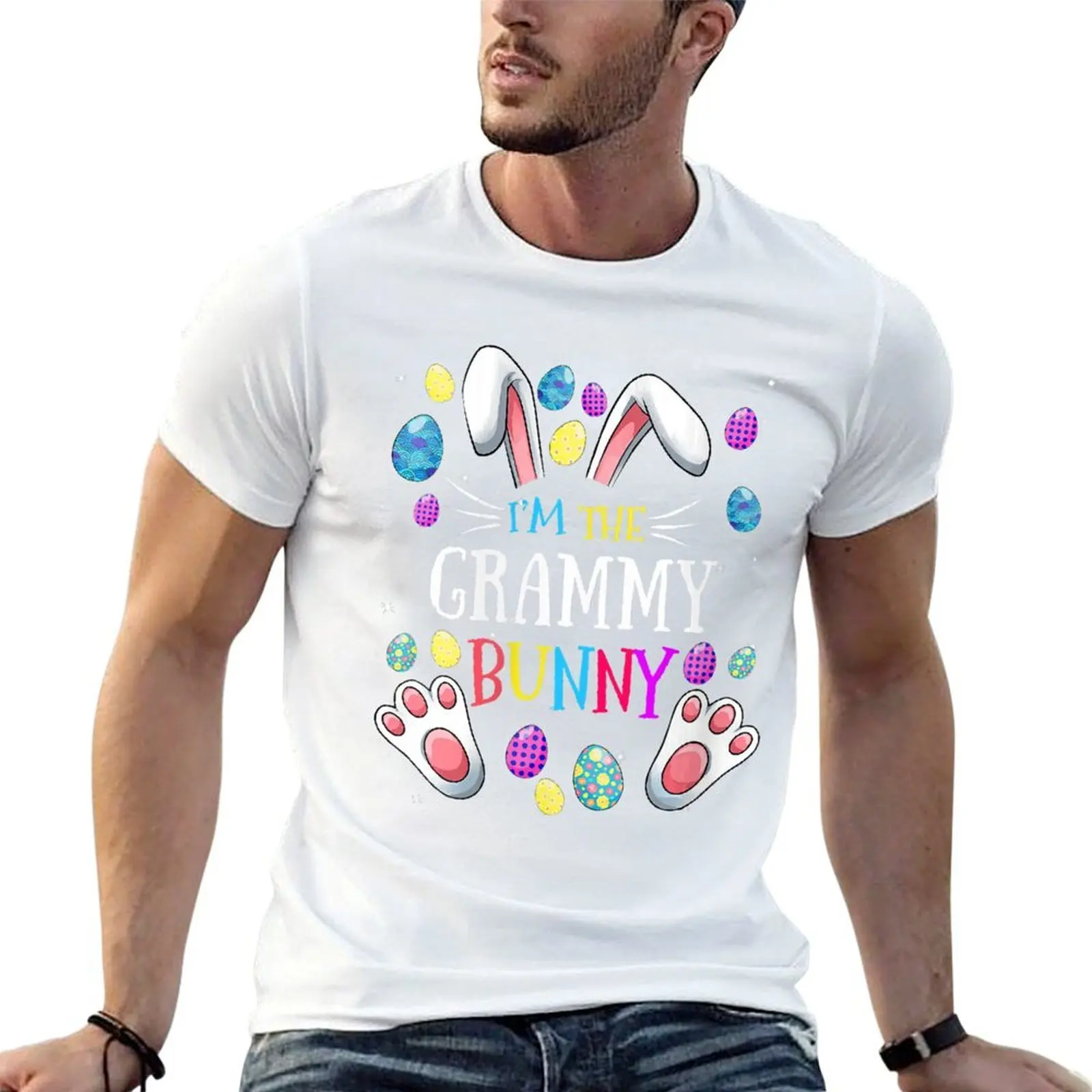 Womens I'm the Grammy Bunny Matching Family Easter Party T-Shirt