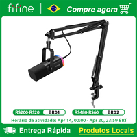 FIFINE Dynamic XLR Microphone Kit with Boom Arm for Mixer,Gaming USB Mic Set with RGB,Volume Control for PC PS5/4 AmpliGame AM8T