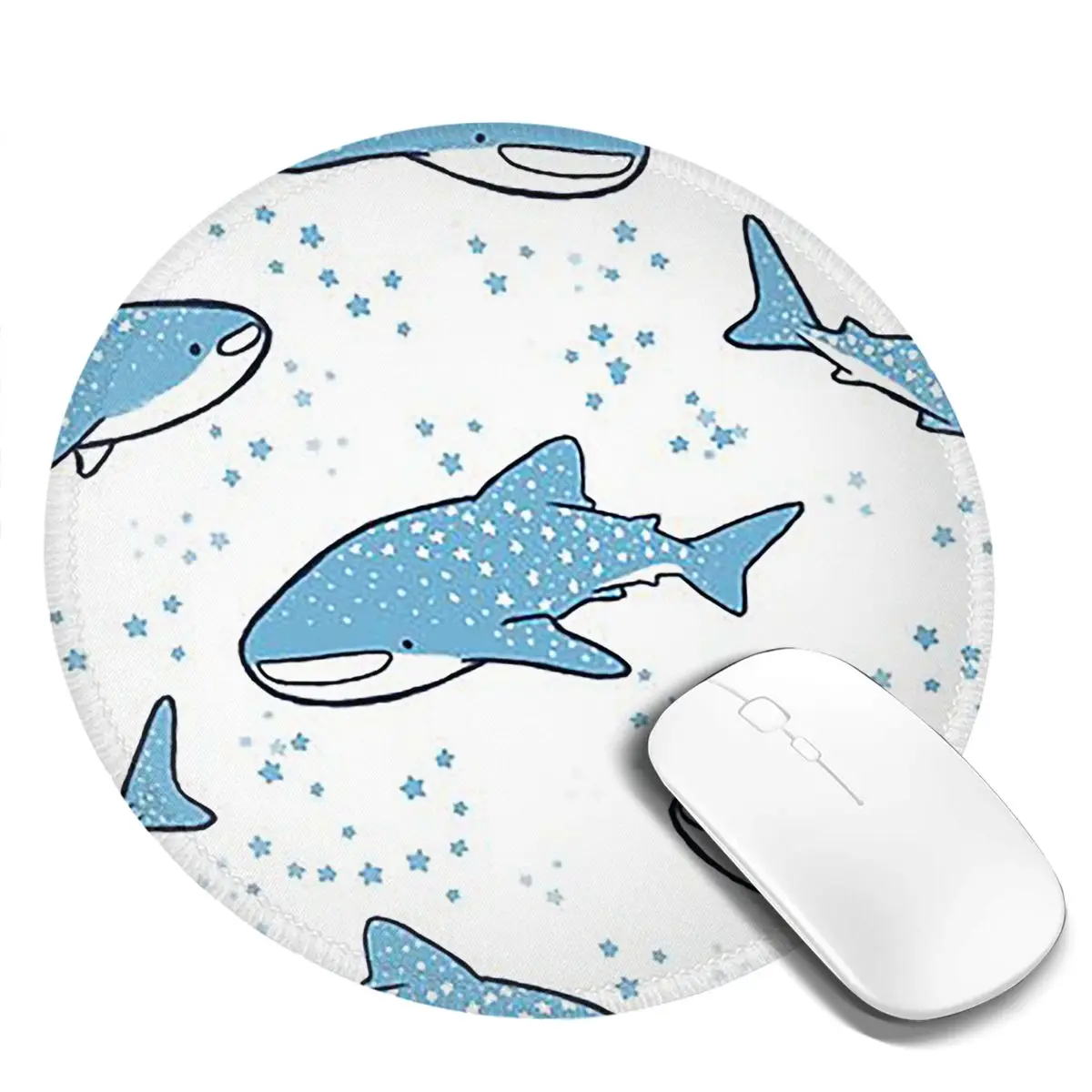 

Starry Whale Sharks Round Mouse Pad Computer Keyboard Mouse Mat Gamer Laptop Desk Mat Office Accessories Table Mats