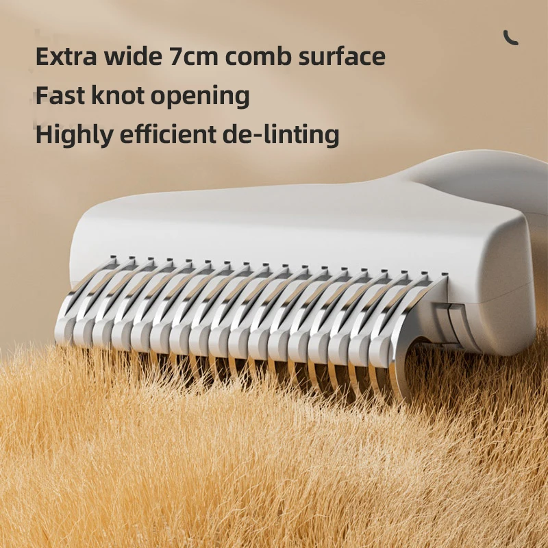 HOOPET Professional Pet Comb for Dogs And Cats with Push-Button Stainless Steel Deshedding Brush SkinGuard Ergonomic Handle