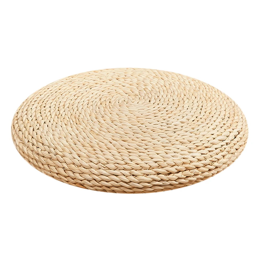 Straw Braid Cushion Round Handmade Weave tea table cattail Cushion Cushion Windowsill Cushion Yoga Meditating sit Mat home decor