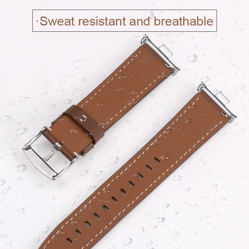 حزام ساعة جلدي لساعة Xiaomi Mi Band 9 Pro/Mi Band 8 Pro، حزام معصم للرجال والنساء لساعة Redmi 5/Redmi Watch 4