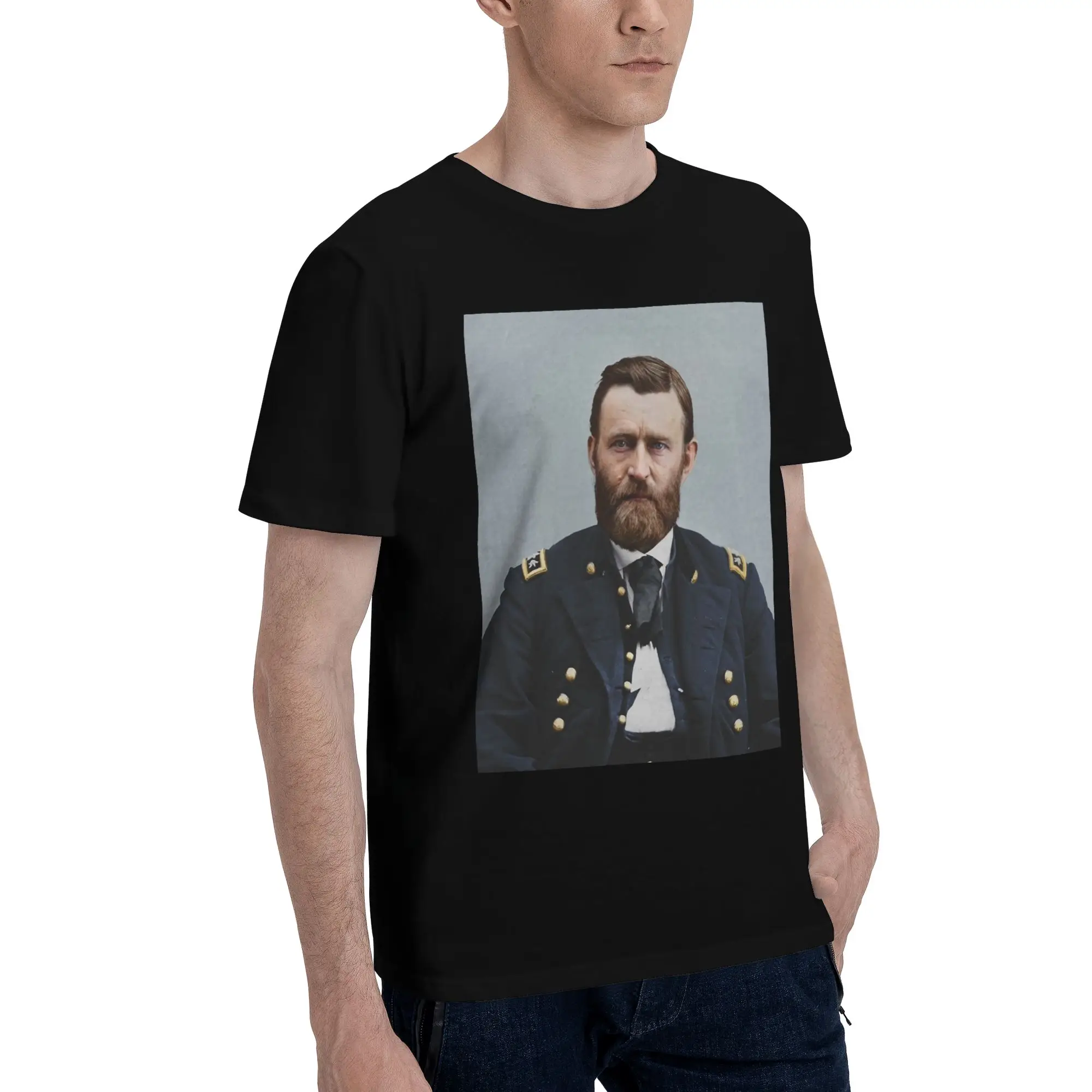 

Улисы С. Грант, 1865. Мужская футболка большого размера, мужские хлопковые футболки с круглым вырезом, короткие летние мужские футболки