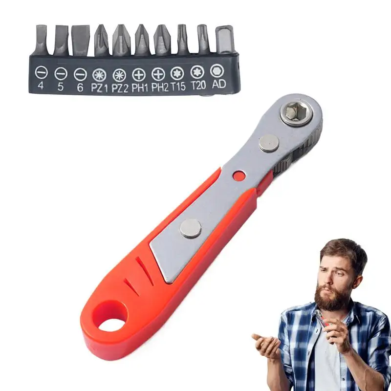 Ratchet Screwdriver With Bits Multipurpose 36-Tooth Ratchet Wrench User Friendly Hand Tools High-Strength Ratchet Screwdriver