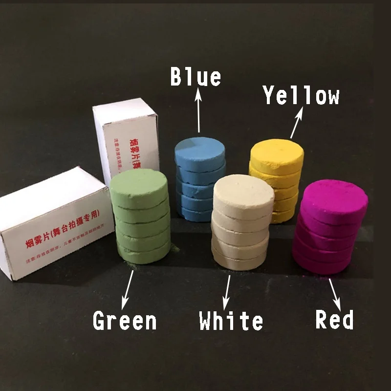 5 قطعة كعكة الدخان الملونة قنابل الدخان السحرية المرحلة استوديو الزفاف حبوب الضباب الدعائم تأثير الغلاف الجوي تظهر ديكور حفلات الهالوين #2