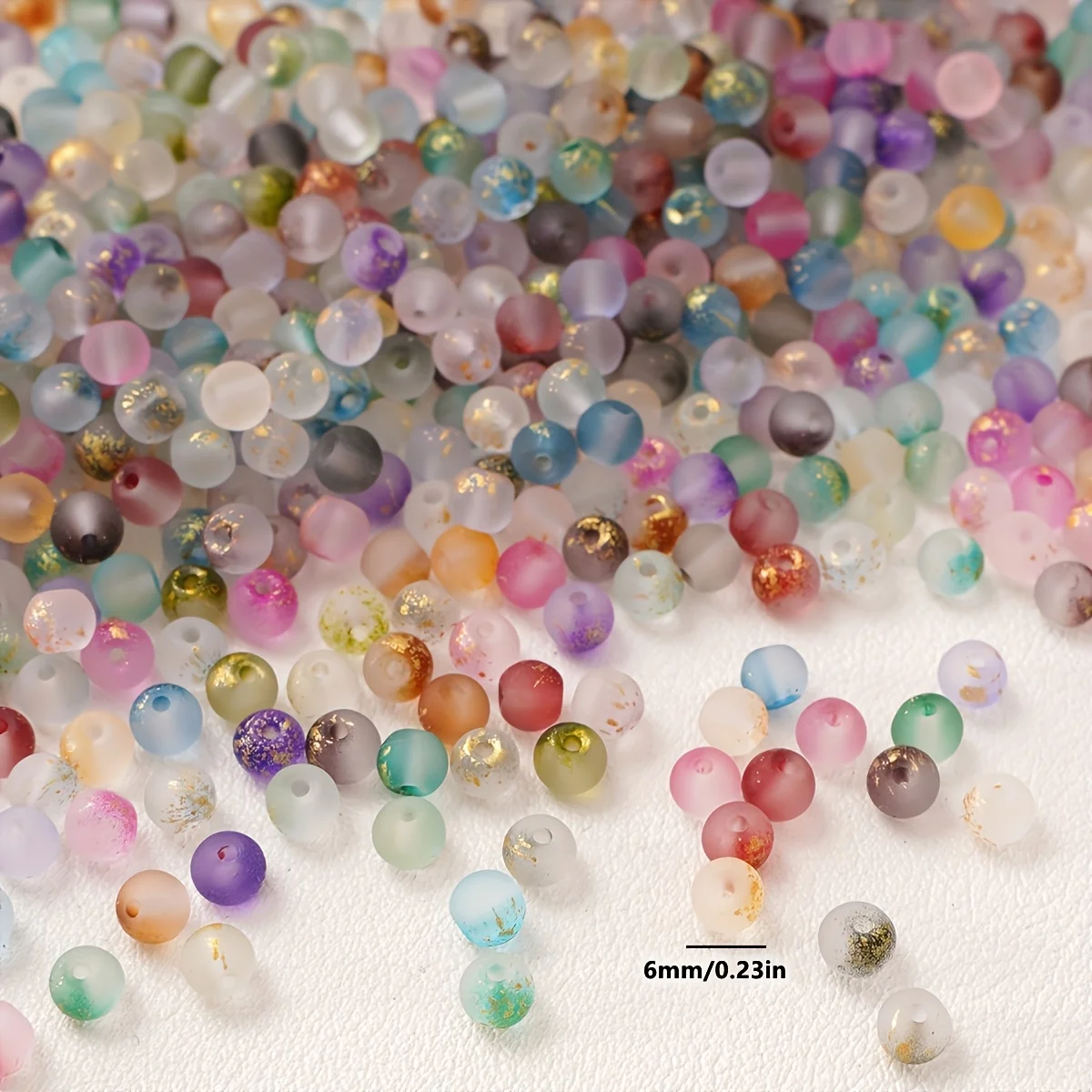 6mm 220pcs Frosted Gradient Spotted Round Beads Can Be Used to Make Bracelet Necklaces for DIY Jewelry Materials image 4