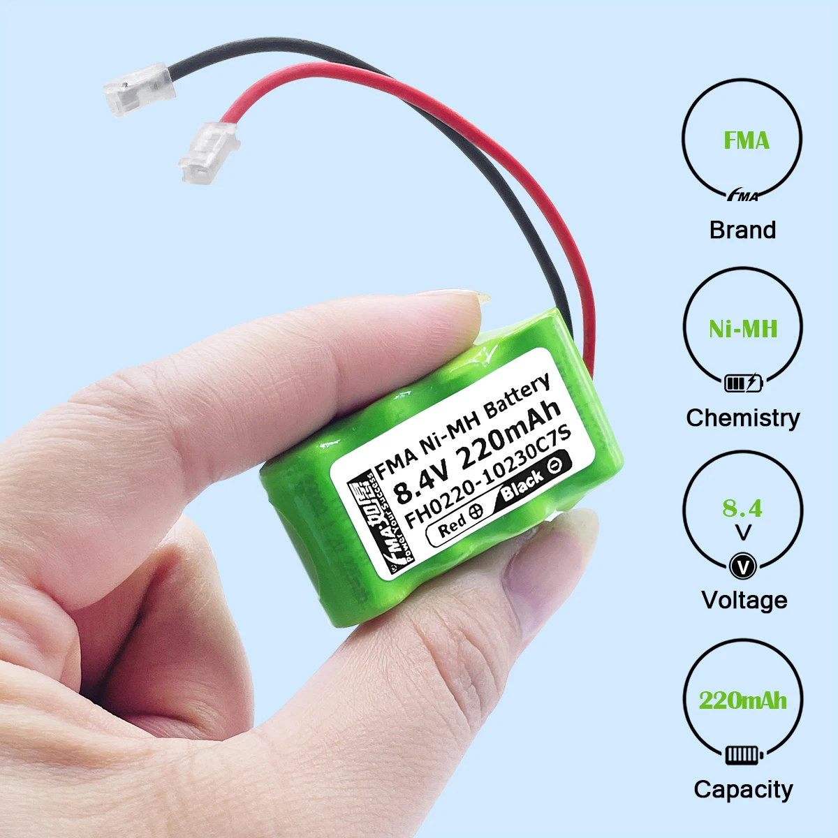 Batería Ni-MH de alta capacidad 8,4 V 220 mAh 1/3AAA7S Compatible con bombas de vacío de agua industriales con certificación CE