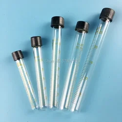 Glass round bottom centrifugal tube with spiral cover Laboratory test tubes with graduated lines 5/10/15/20/25/30/50/100ml