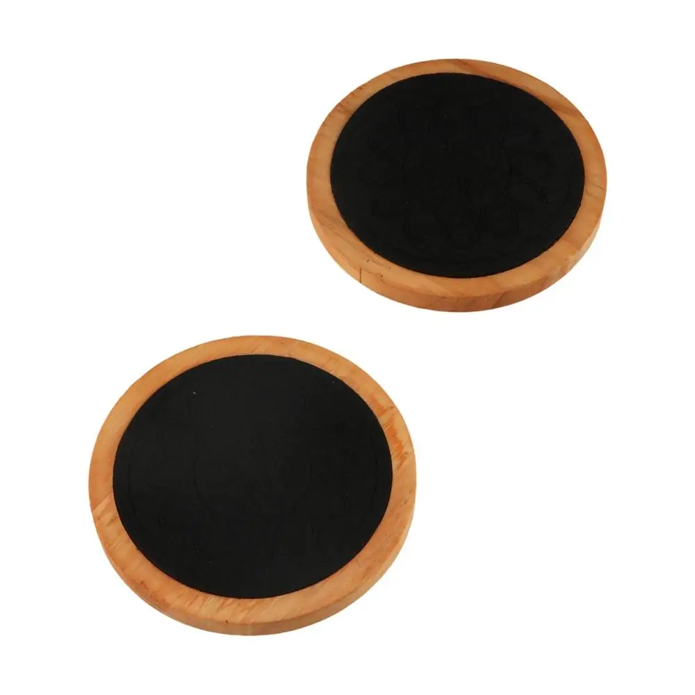 Heat Resistant Wood Coasters Drink Absorbent Vintage Felt Wooden Tea Mat Reusable Non-slip Wooden Drink Placemats