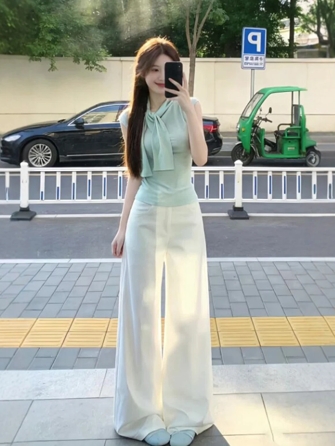 

Женский летний модный комплект Chang Tong: повседневные брюки и топ, двухсоставный костюм из смесового хлопка, сохраняющий тепло