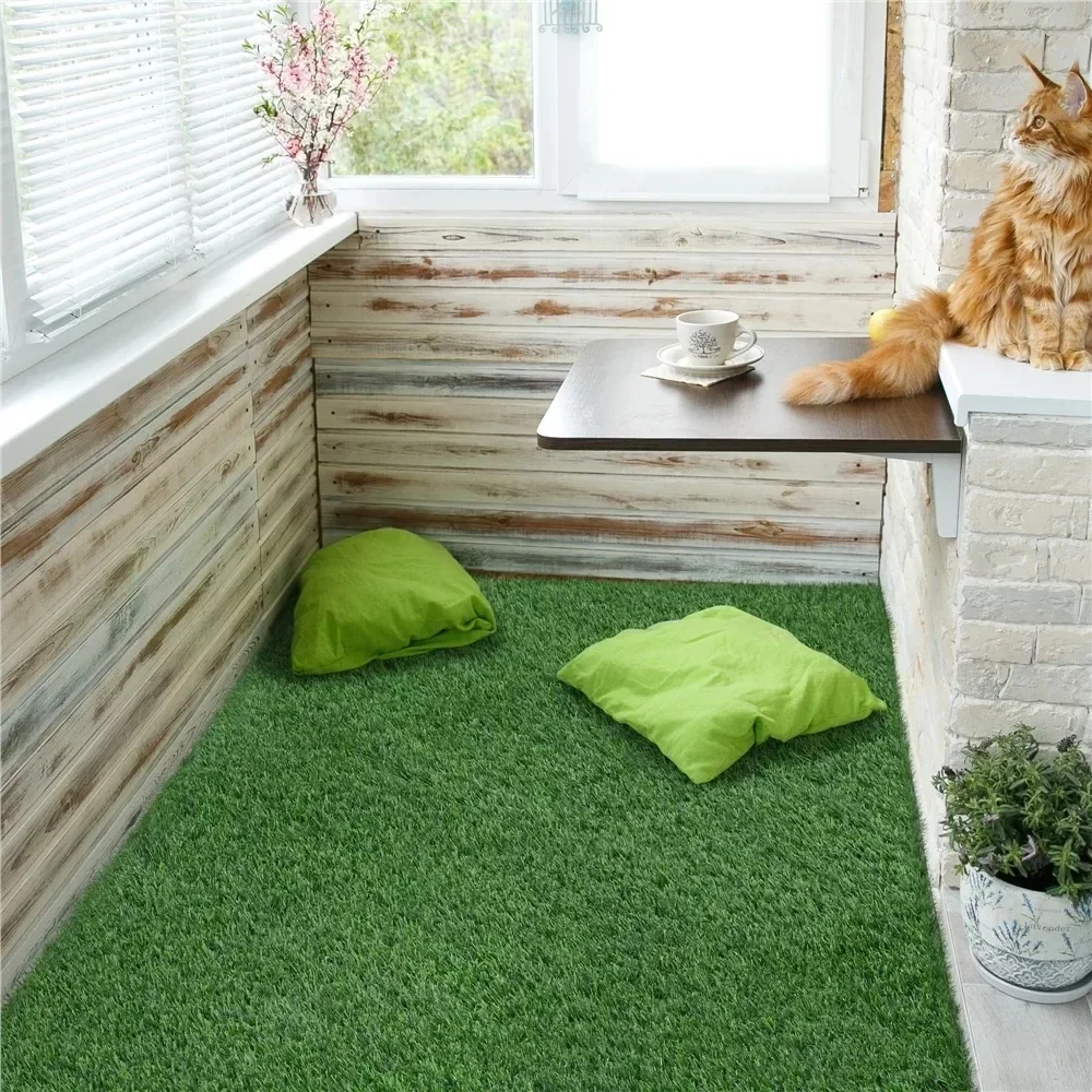 27PCS Artificial Grass Tile Flooring Decor, Green, 12