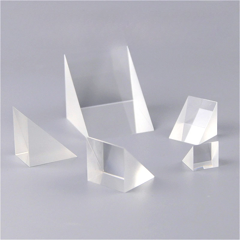 90° Refraction Right-angle Refractive Prism K9 Optical Glass Uncoated Isosceles Prisms for Physical Experiment