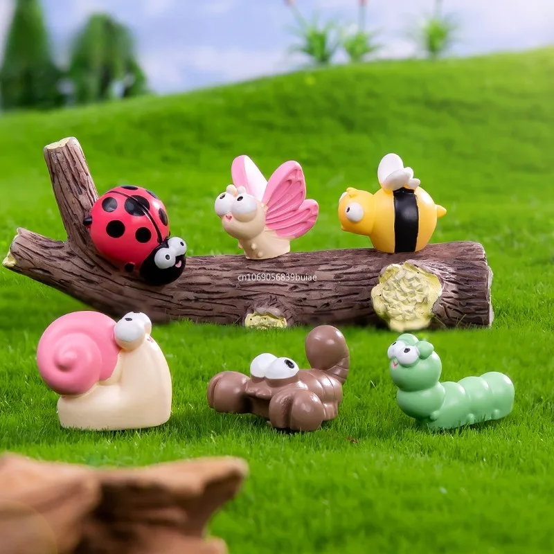 Creative Cartoon Caterpillars Snails Insects Miniature Figurines Home Decoration Accessories Desktop Mini Ornaments Home Decor