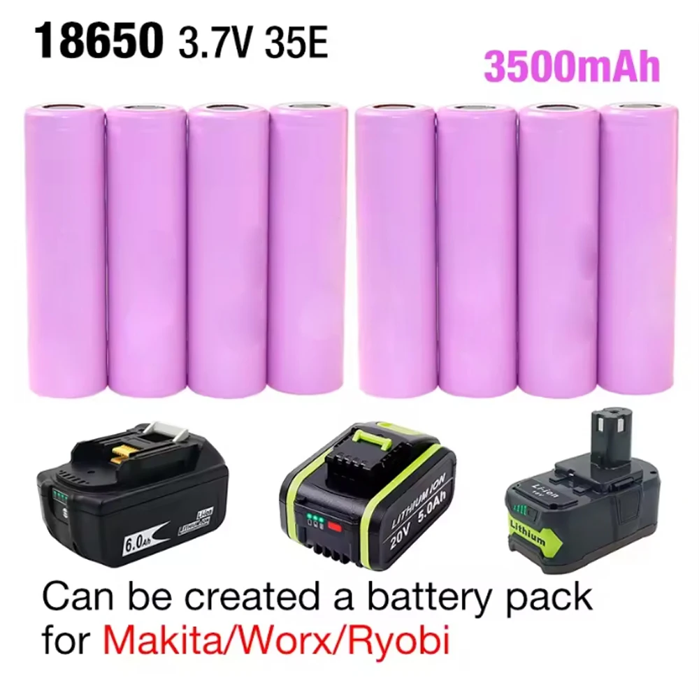 

new Original 18650 35E 3.7V 3500mAh Max 20A Discharge Power Battery For Mobile power batteries