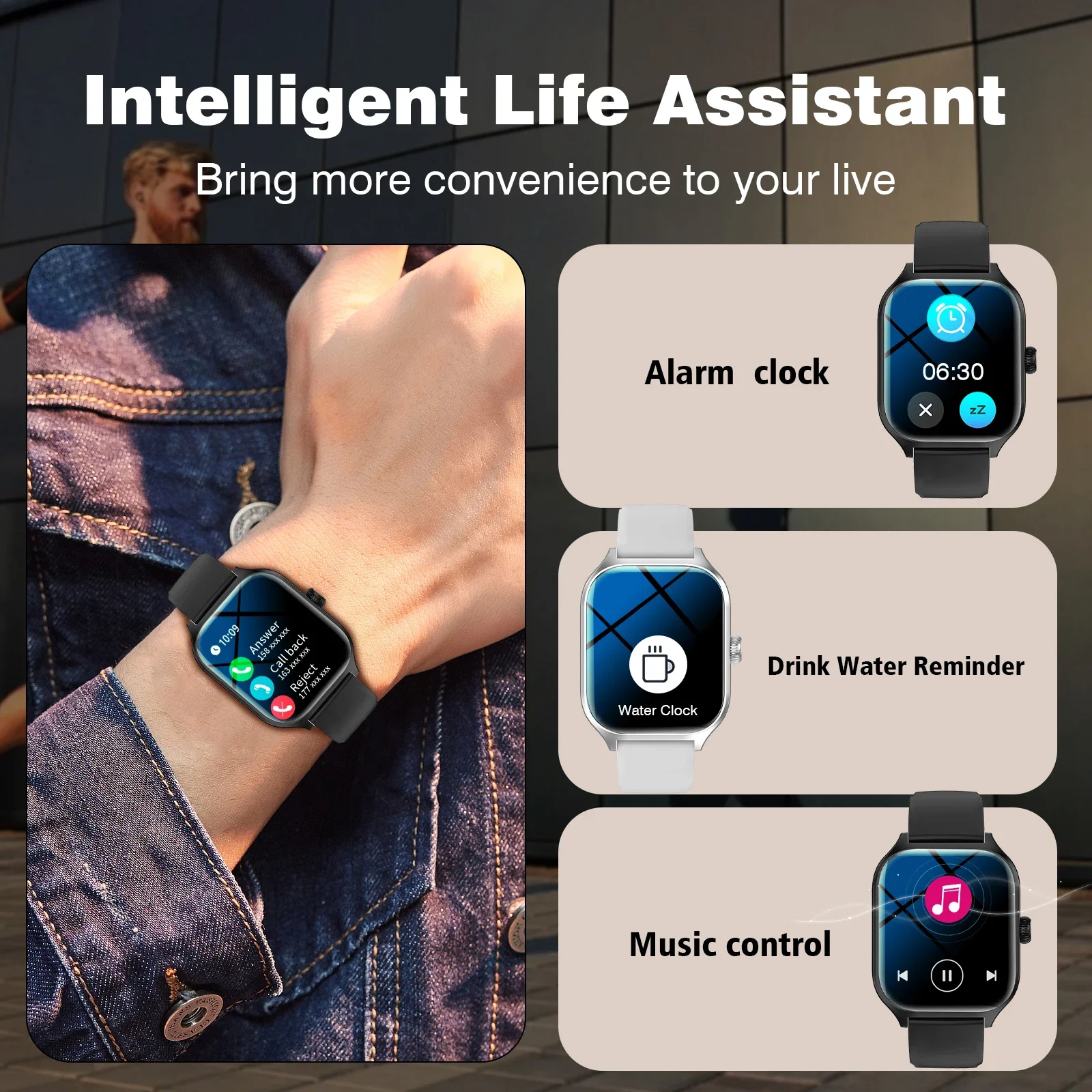 Brand New Smart Watch, Bluetooth Calling, Message Reminder, Remote Photography, Suitable For Iphone And Android Phones