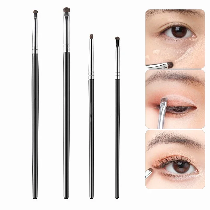1/4 قطعة زاوية صغيرة تفاصيل دقيقة عينيه فرشاة لينة الحصان الشعر جفن تمييز الكذب دودة القز ماكياج فرش أدوات تجميل