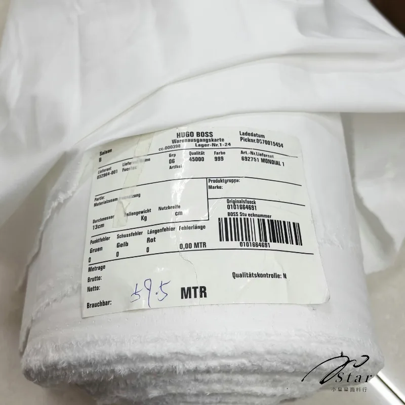 1Meter Micro-stretch High-stretch Double Yarn Combed Cotton 80s Double-strand Pure Cotton Fabric High-end Shirt Fabric Summer