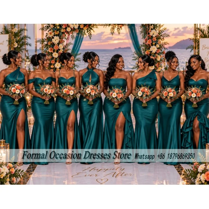 Emerald Green Bridesmaids Dresses For Wedding Off The Shoulder Maid Of Honor Dress robe de mariage femme d'honneur Customized
