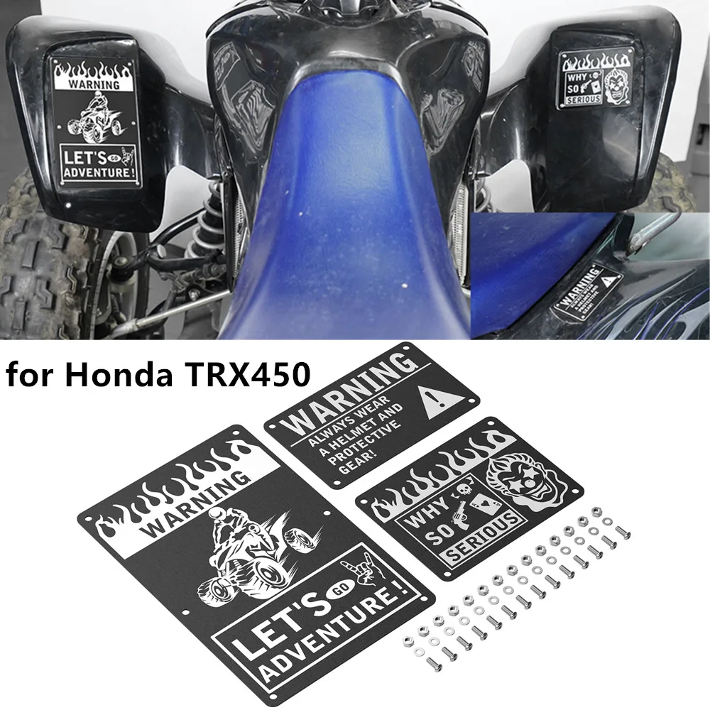 

For Honda TRX450R Kick Start 2006-2009 TRX450ER Electric Start 2006-2014 Fender Warning Tags Quad Warn Signs Lable Kit ATV Parts