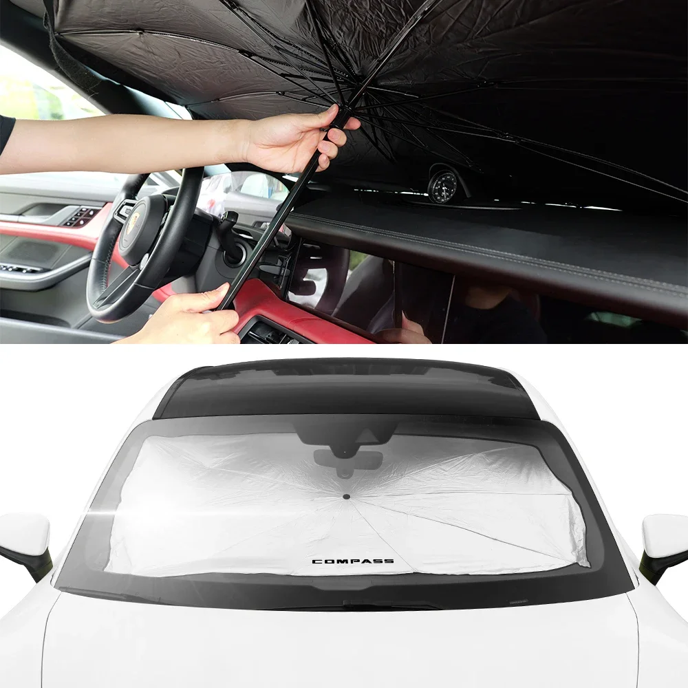 Car Windshield Sunshade Umbrella Parasol Windscreen Cover Auto Accessories For Jeep Compass Trailhawk Limited 4x4 MK49 MP SUV