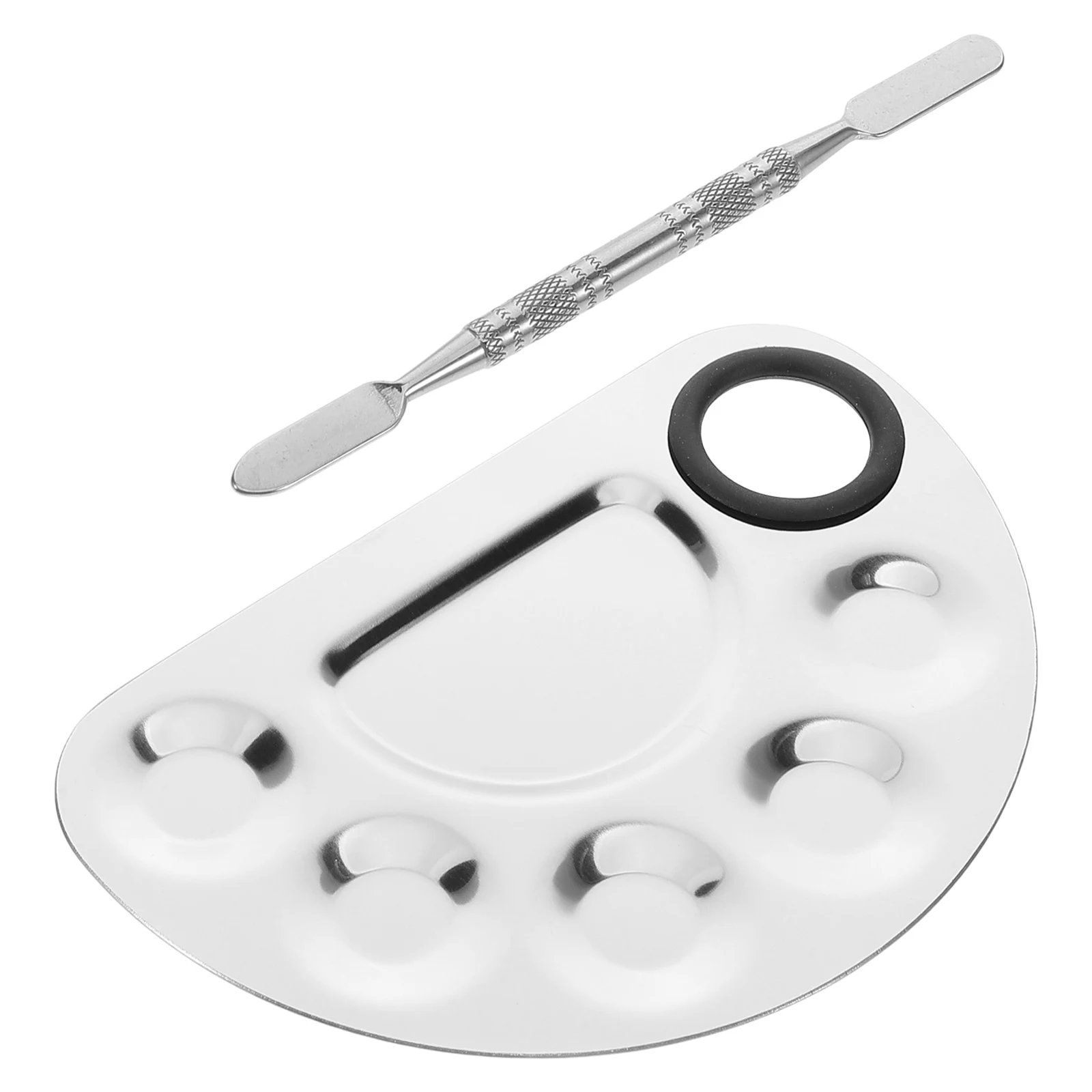 

Nail Art Palette Kit Stainless Steel Mixing Tray Foundation Cream Color Blend Palette Portable Design Makeup