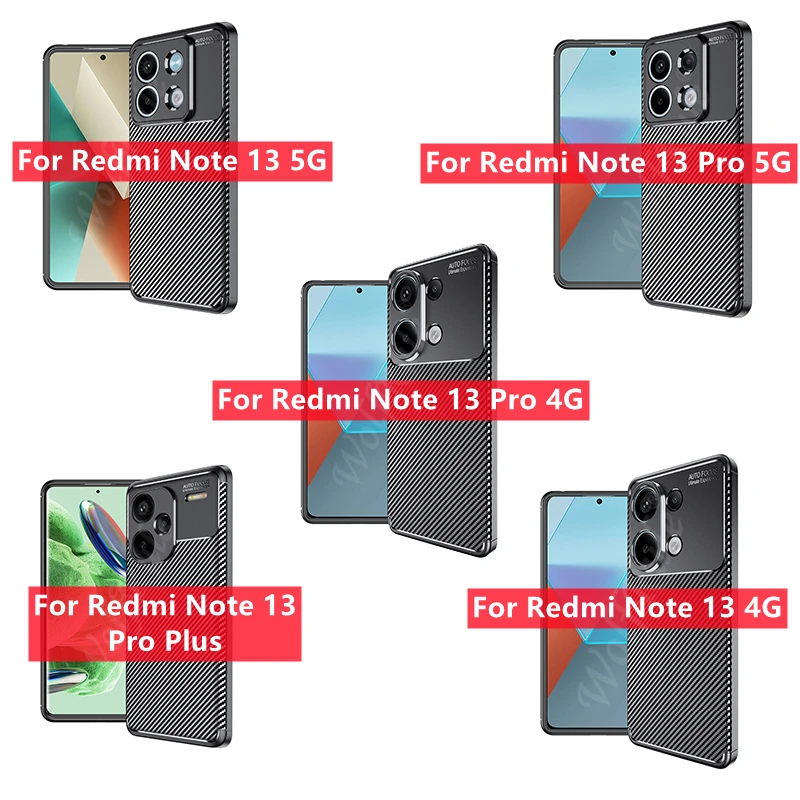 For Redmi Note 13 4G Case Cover Redmi Note 13 Capas Shockproof Phone Back Armor Bumper TPU Fundas Xiaomi Redmi Note 13 Pro Plus