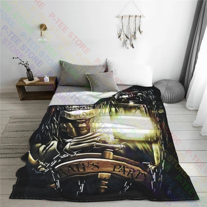 G64 Rock Chang Tattoo Skull Glow In Dark Pirates Party Never Die Ghost Blanket Bedding On Couch Machine Washable