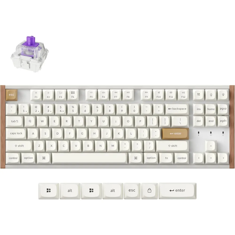 Wireless Mechanical Keyboard with Hall Effect Switches, Hot-Swappable, RGB, Multiple Connectivity Options - White