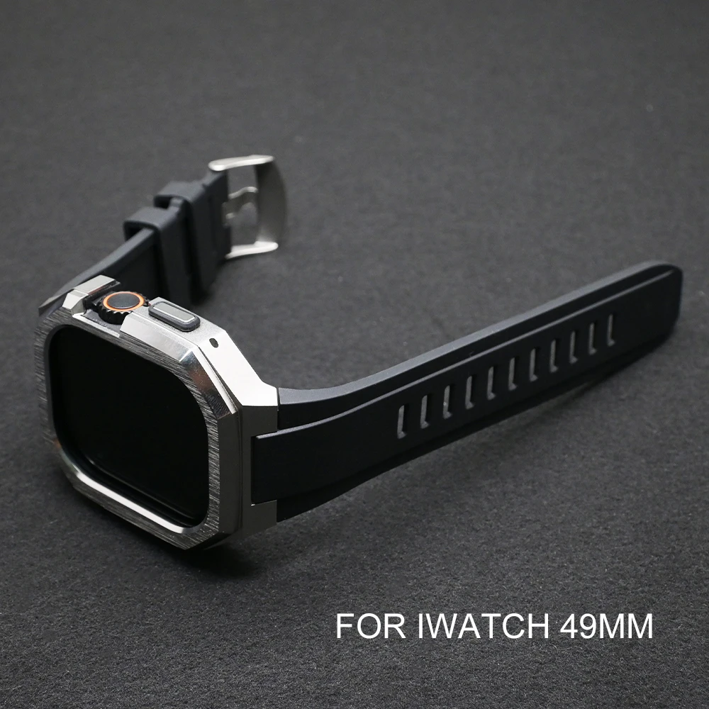 الرجال تعديل عدة حالة الفرقة ل أبل ساعة Ultra2 49 مللي متر حافظة من البولي يوريثان سيليكون الفرقة ل Iwatch 49 مللي متر سوار استبدال كوريا