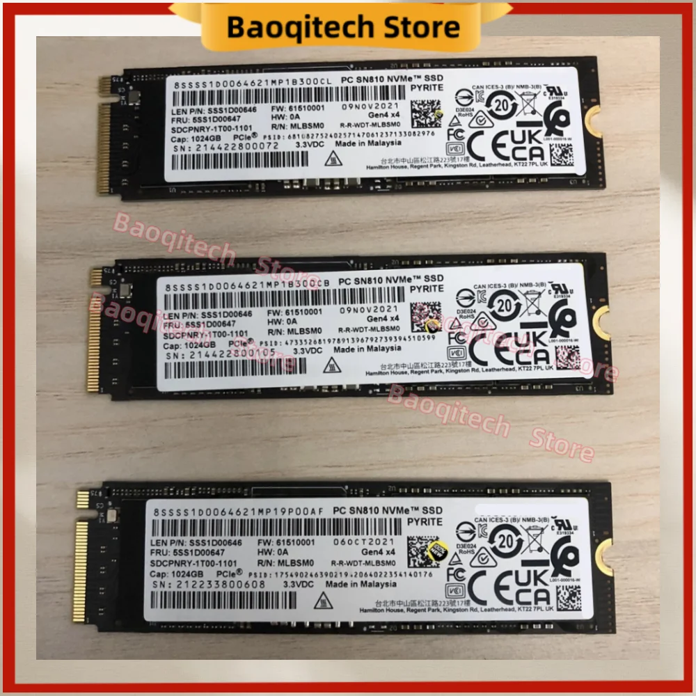 Brand new sn810 2T 1t 512G 256G 2280 NVME m2 solid-state hard PCIe 4.0 read 7000for Dell laptops FOR PS5 For WD Western Digital