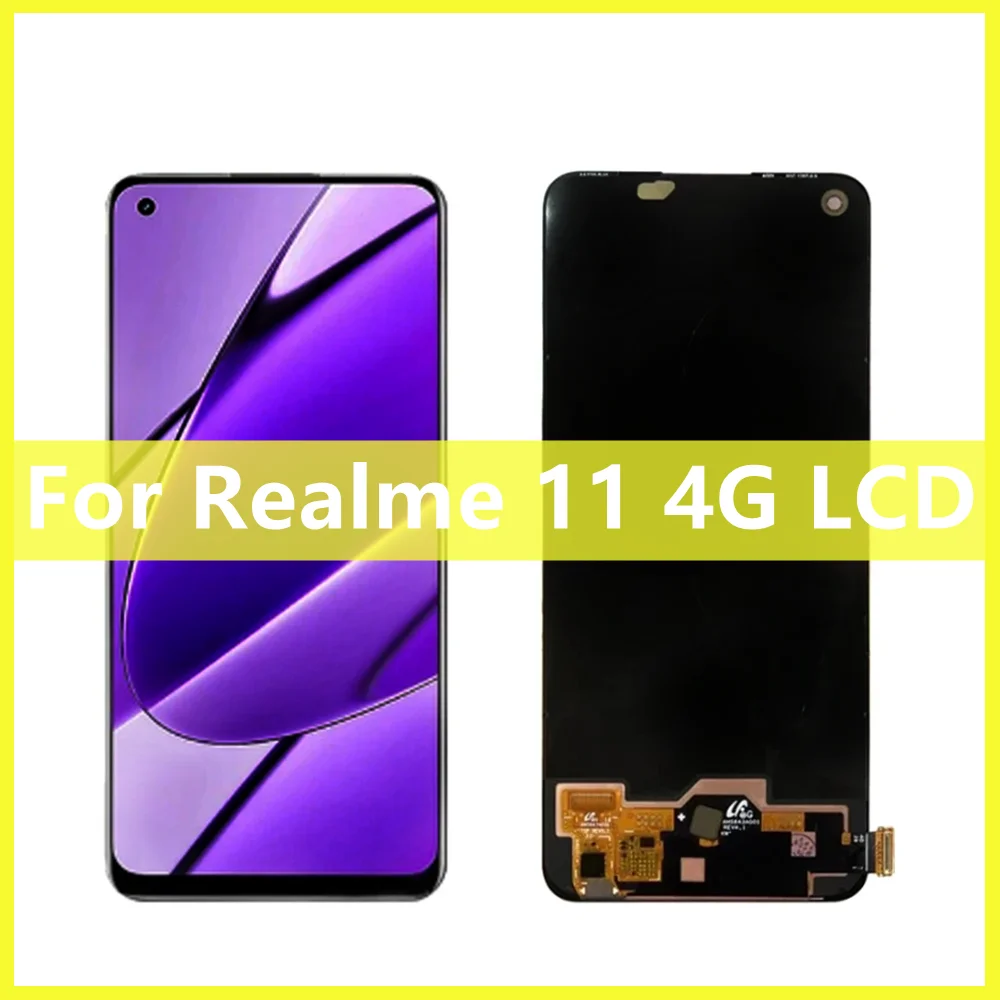 100% Tested Original AMOLED 6.4\'\' For Realme 11 4G LCD Display Touch Screen With Frame Realme 11 4G RMX3636 Display LCD Parts