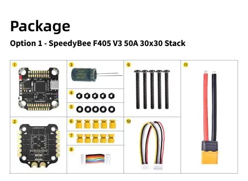 SpeedyBee F405 V3 50A Stack FC ECS BMI270 30x30 Flight Controller BLS 50A 4-in-1 ESC 3-6S LiPo für RC FPV Roboter