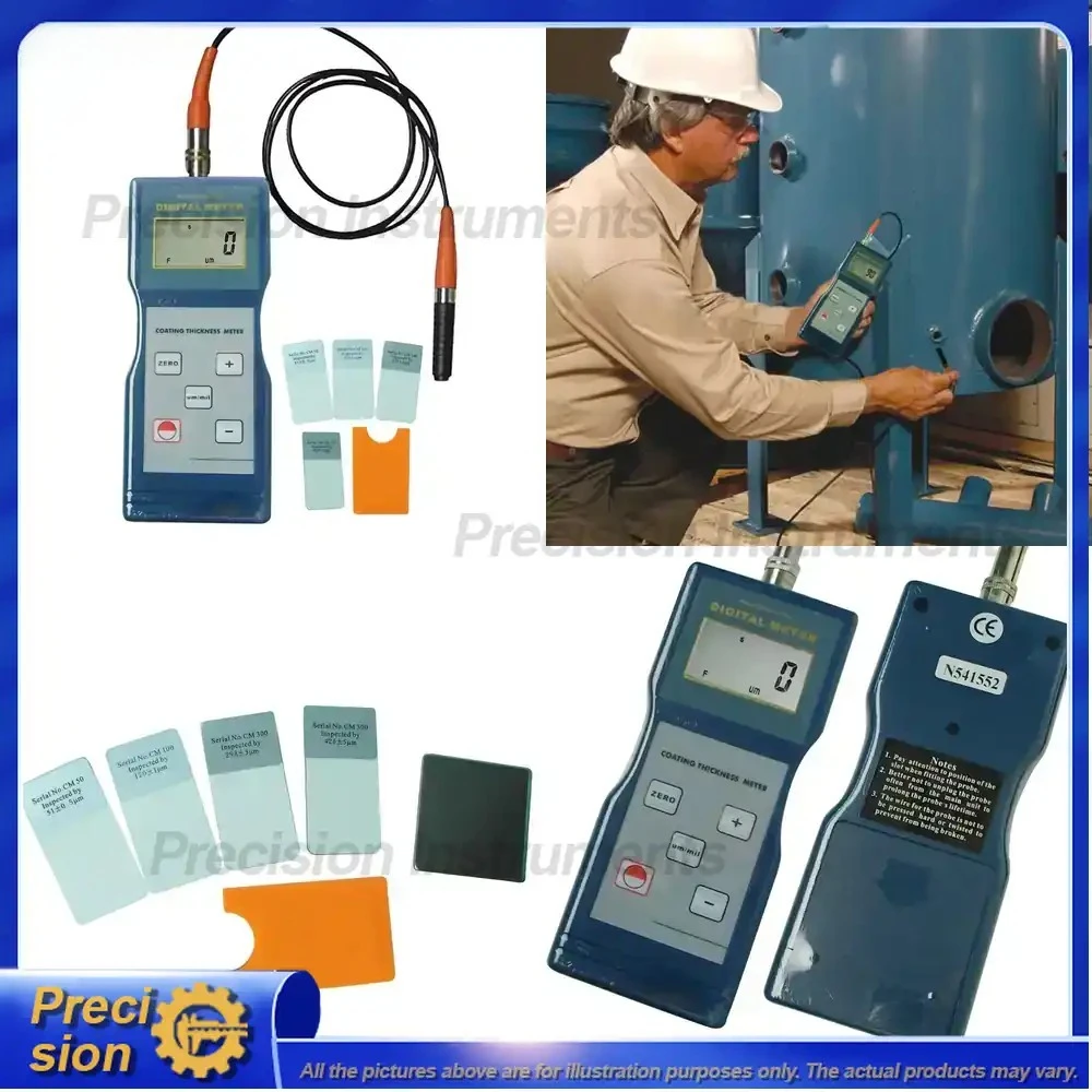 Digital Coating Thickness Gauge 0-1000μm 40mils with F Probe for Paint Zinc Galvanized Coating Measurement on Steel Aluminum