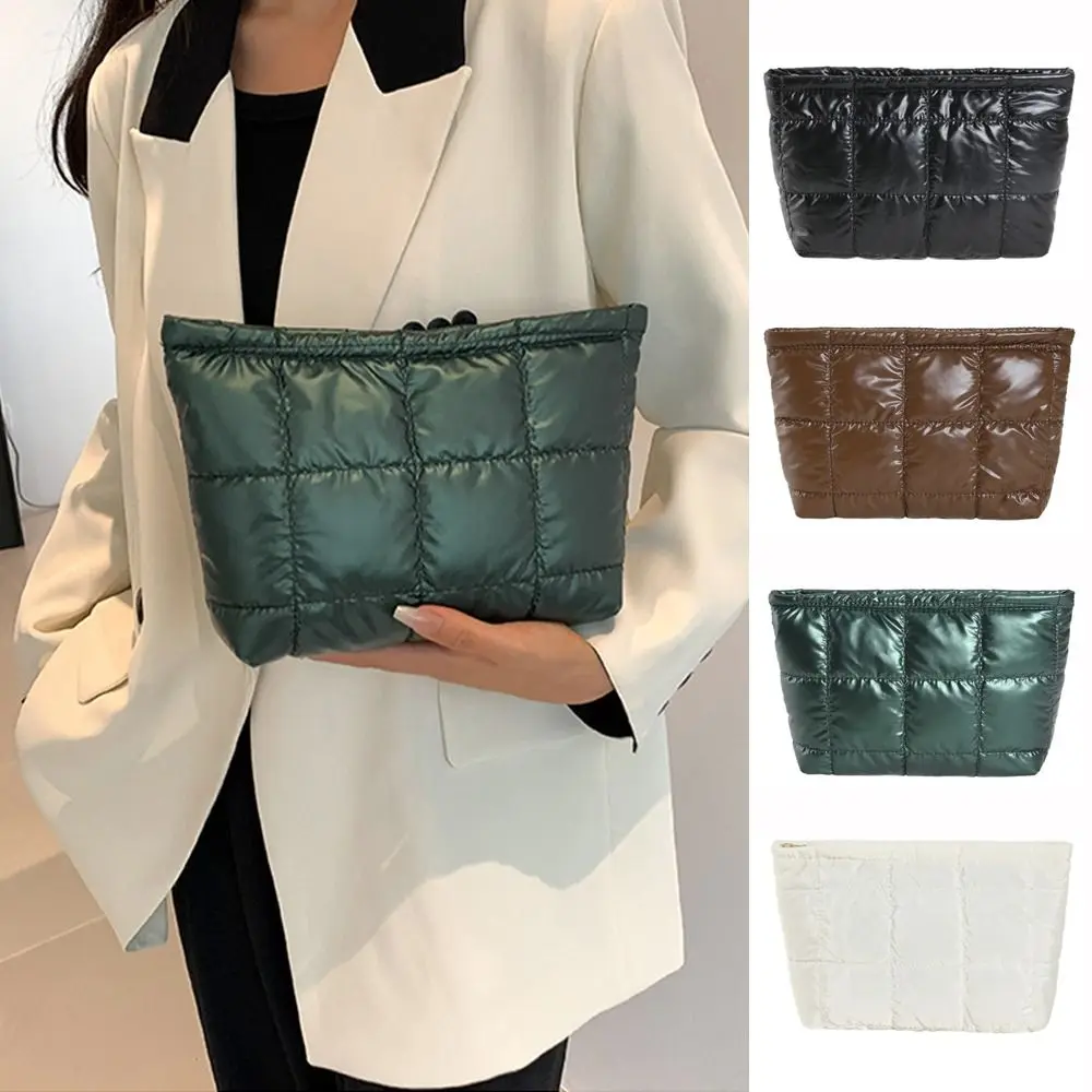 Pochette trapuntate cotone morbido donna cerniera organizzatore cosmetico borsa per il trucco carina borsa per il trucco grande borsa per buste