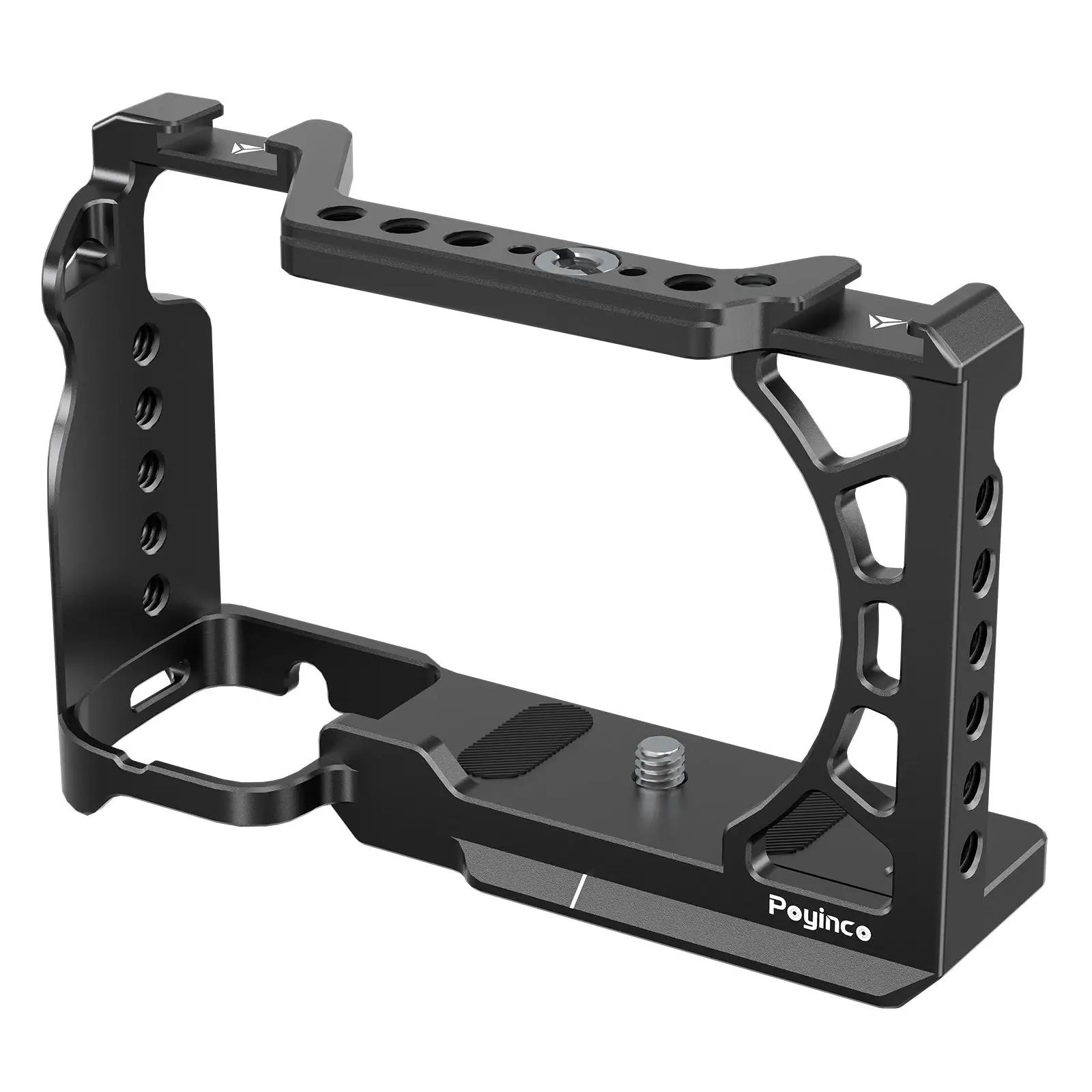 Camera Cage Camera Video Cage with Cold Shoe Mount 1/4In&3/8In Aluminum Alloy for Sony A6500/A6400/A6300/A6100/A6000