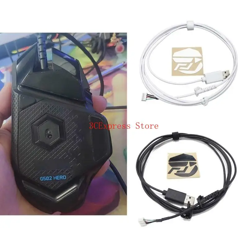 G502 Mouse 교체 와이어를위한 USB 케이블 및 피트 마우스 라인
