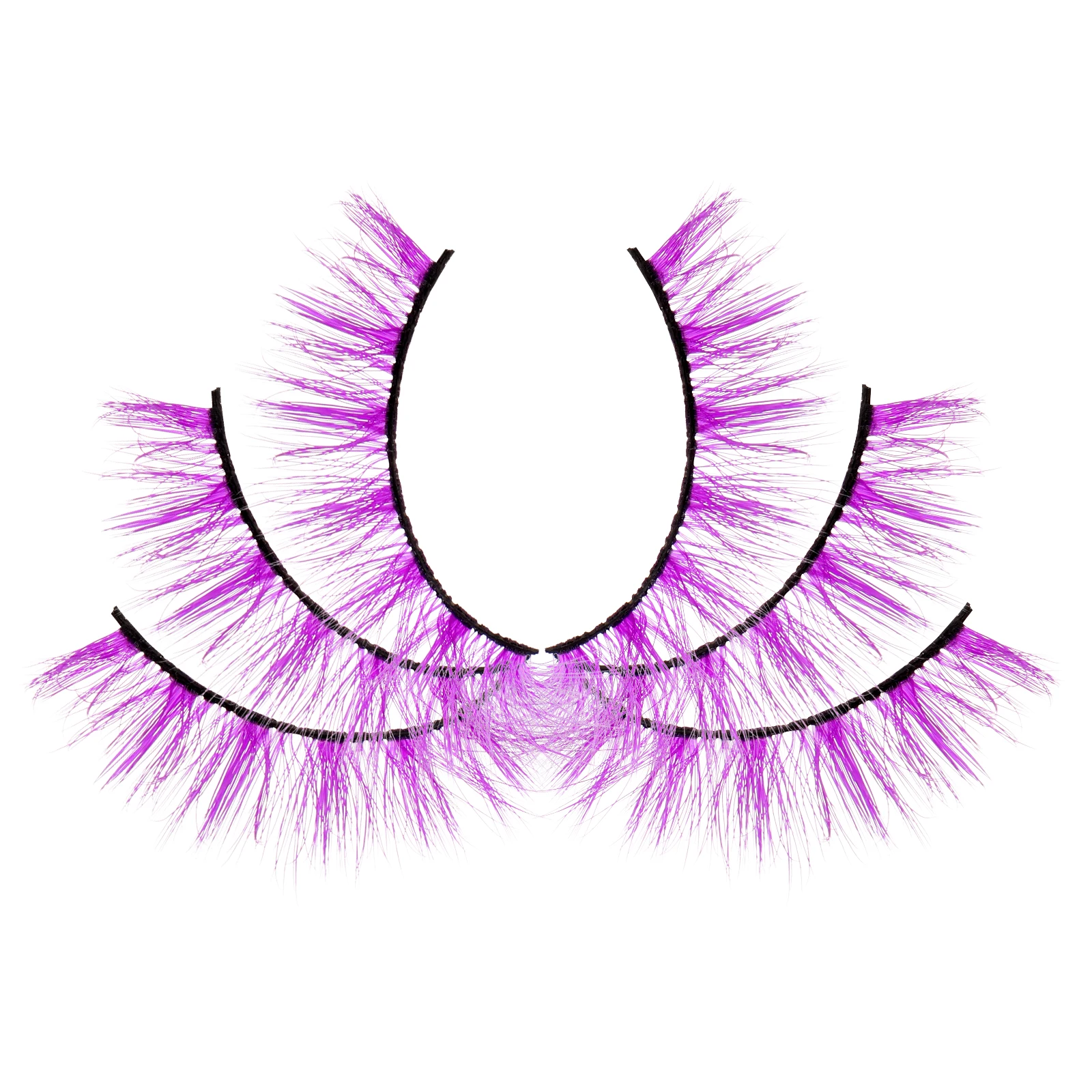 

3Pairs Fake Eyelashes Imitated 3D Art Dense Multi-Color Makeup Extensions Lightweight Comfortable Halloween Carnival Party