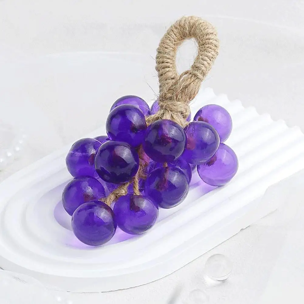 Facial Cleansing Grape Soap Grape Knot Soap 16 Handmade Grape Shaped Soap Fruit Grape Aroma Oil Soap Foam Cleaner Scented Soap