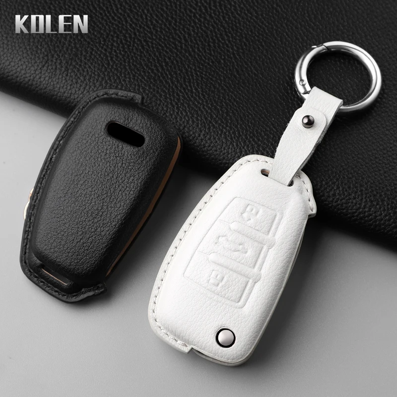 

Кожаный Автомобильный Брелок для ключей, чехол для Audi A1, A3, A6, Q2, Q3, Q7, TT, TTS, R8, S3, S6, RS3, RS6, 8L, 8P, A4, B6, B7, B8, C5, C6, 4F, 8 в