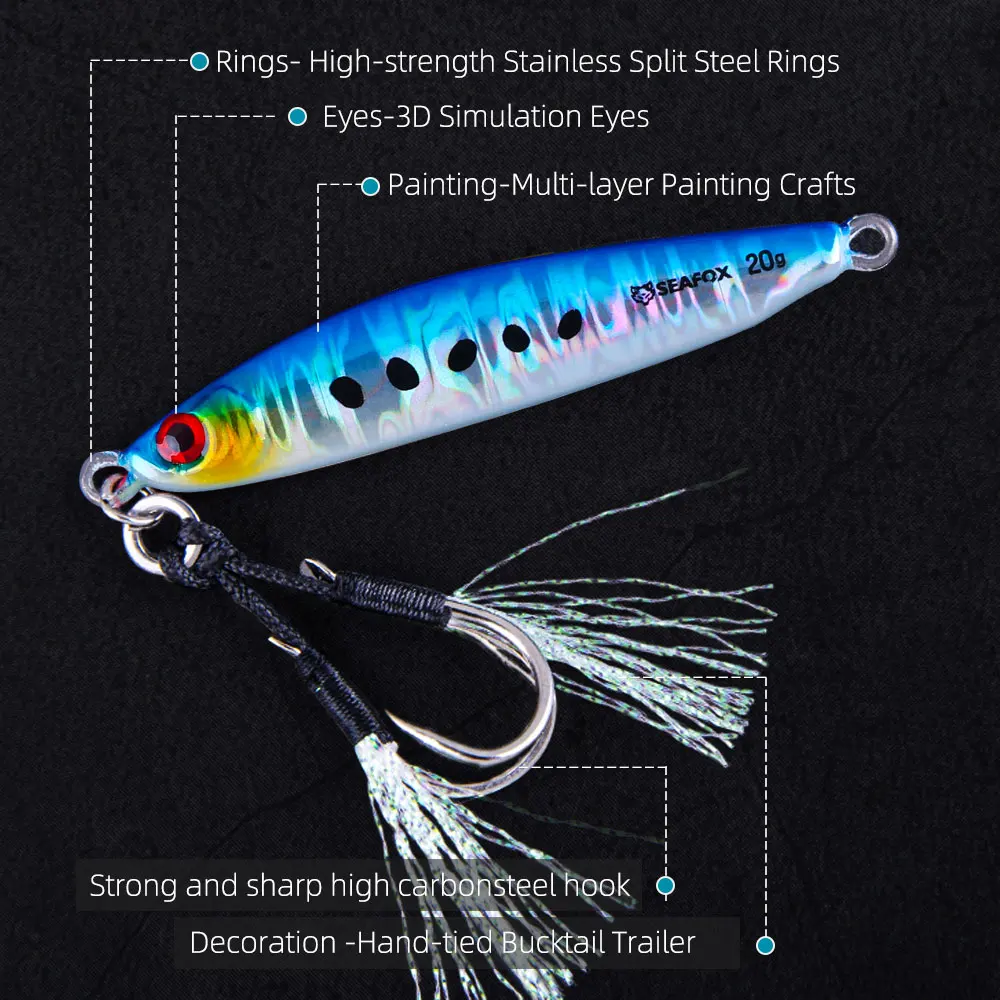 SF08 1 Pcs 8g 12g 17g 20g Metal Jig Lure Slow Jig Shore Casting Jigging Lure Trout Fish Spoon Sea Bass Hard Bait Fishing Lure